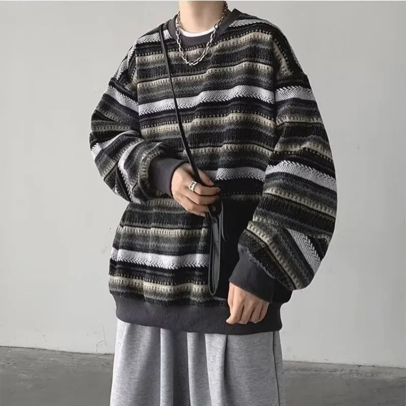 Mężczyzna Pullover Harajuku Fashion 90s Vintage Bluzy dla mężczyzn Oversize Nowość w pastelowym kolorze Nowość i jesień Bluza Tops S