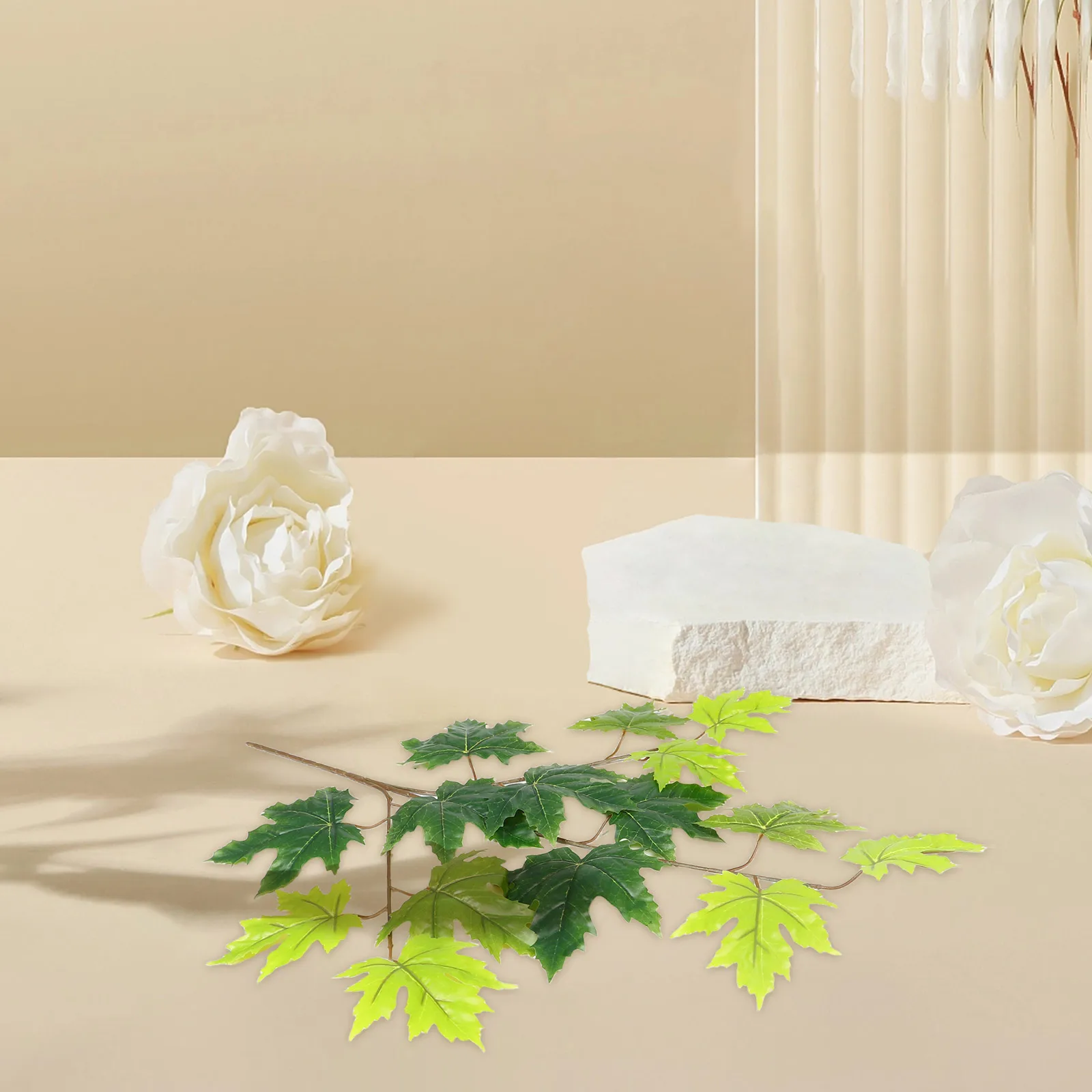 

2Pcs Realistic Artificial Tree Branches Faux Green Leaves for Vase Decorative Indoor Home Craft Projects