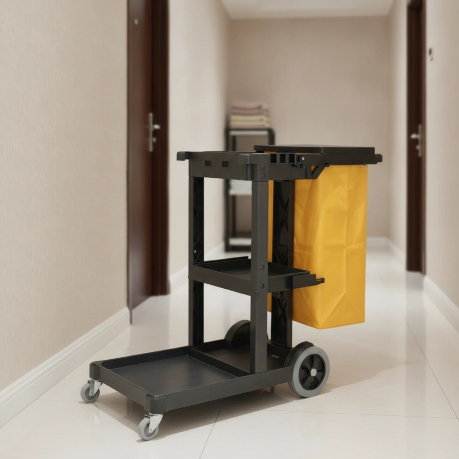 Janitorial Cart Replacement Bag Heavy-Duty Housekeeping Cart Bag with Grommets Reinforced Large Capacity for Janitors view 6