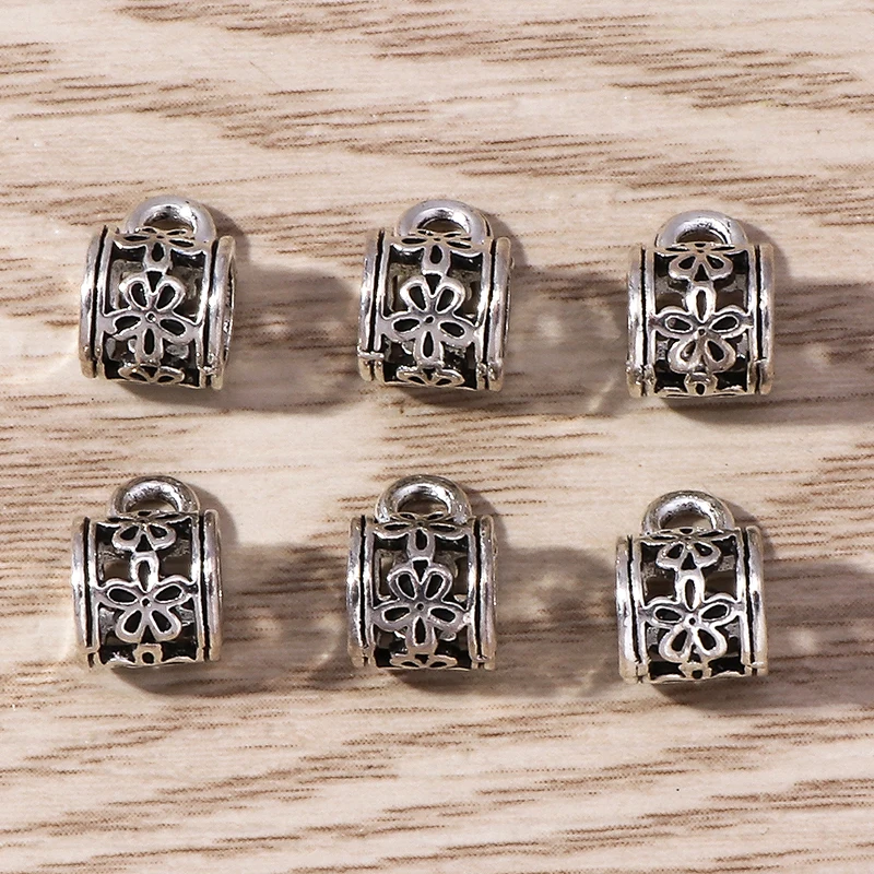 Tusember 15 Stück antike silberfarbene Perlen für die Schmuckherstellung, Armband, Halskette, Zubehör, modische Anhänger, DIY-Zubehör – Detail 3