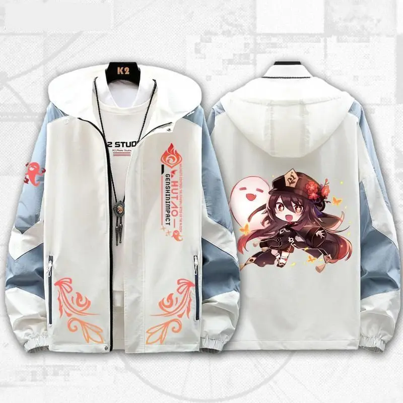 Anime Genshin Impact Hu Tao Cosplay Oberbekleidung Hoodies Jacken Kostüm Frühling und Herbst Freizeit mantel Kleidung Geschenke Jungen Mädchen