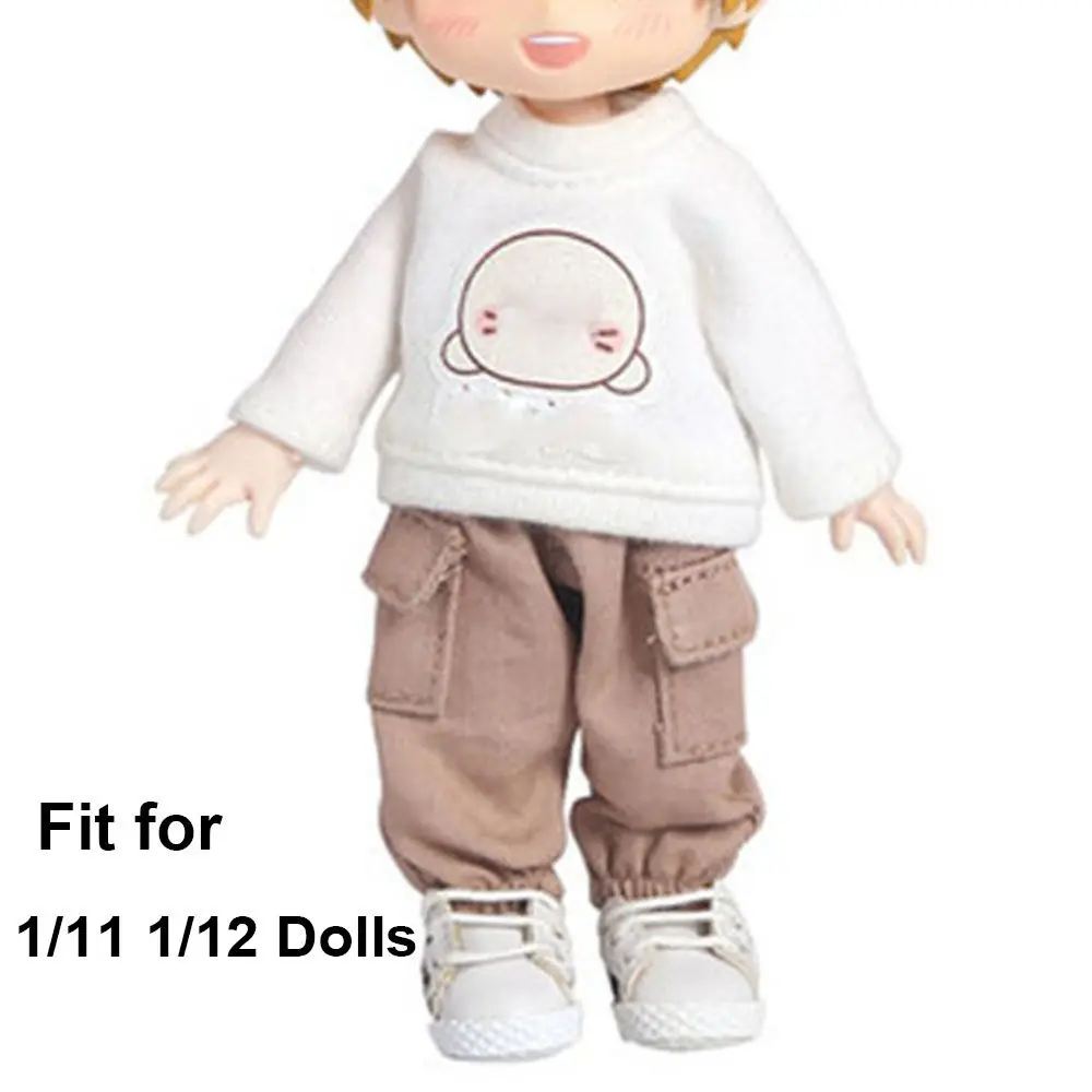 Dolls Long Jeans Overalls Doll Clothes Pant for 1/11 1/12 Doll Long Jeans Accessories Clothing Doll Pants Clothing Accessories