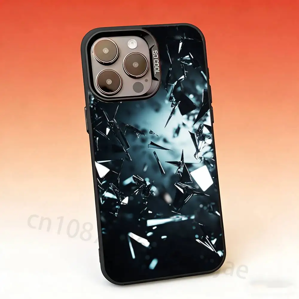 Creative images of broken glass Phone Case For iPhone 17,16,15,14,13,12,11,Pro,Max,Plus,Mini, Matte Shockproof Case