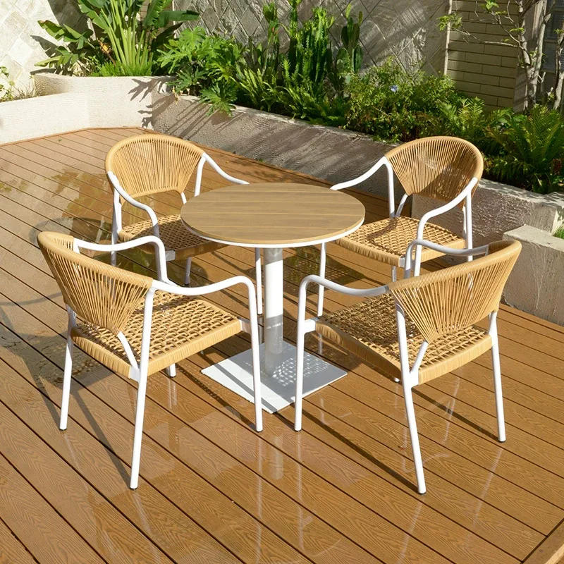 

HYS outdoor courtyard table and chair rattan garden terrace balcony outdoor outdoor table and chair combination