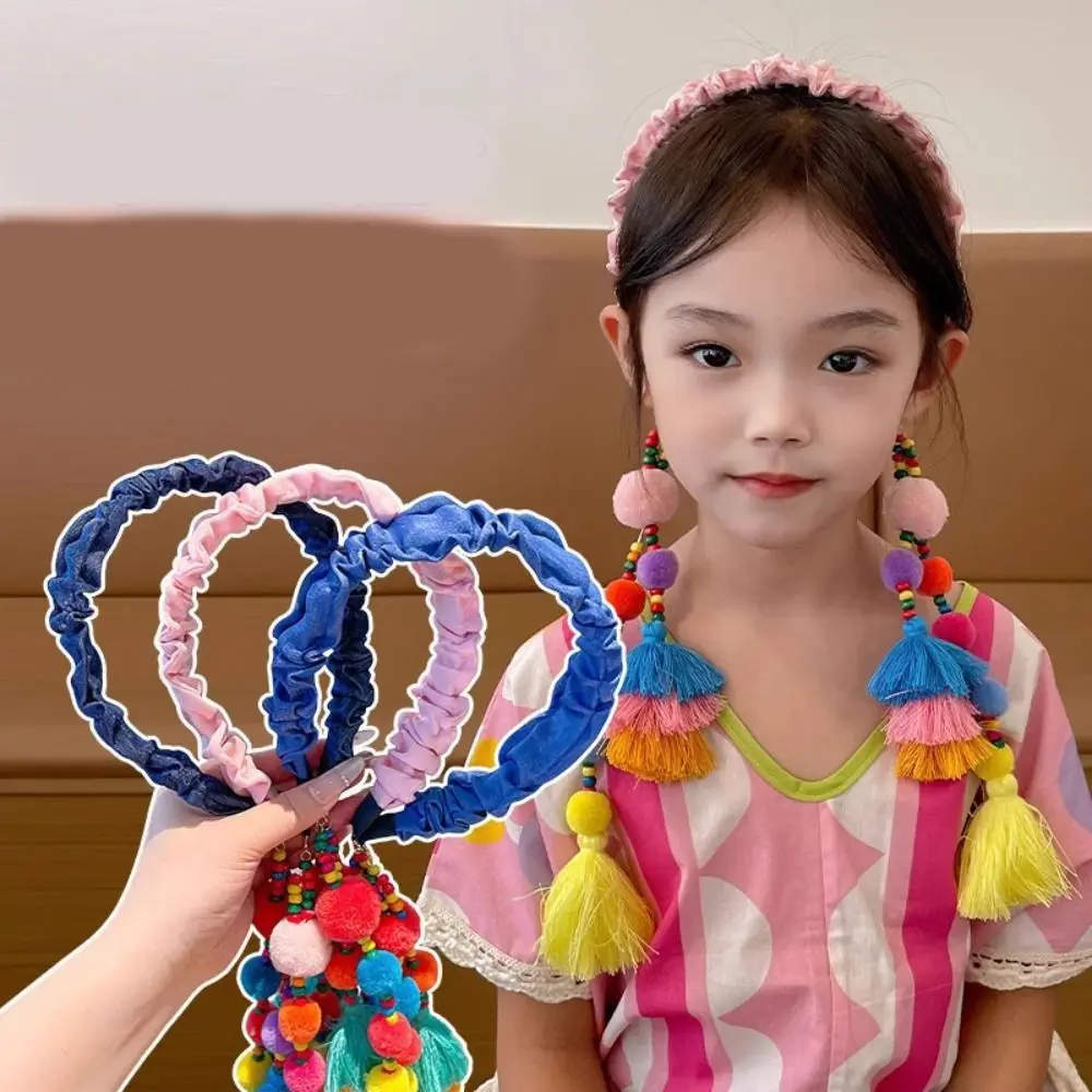 الغريبة العرقية نمط عقال القماش الشعر الكرة شرابات عقال السفر التصوير اكسسوارات أغطية الرأس البوهيمي عصابات الرأس