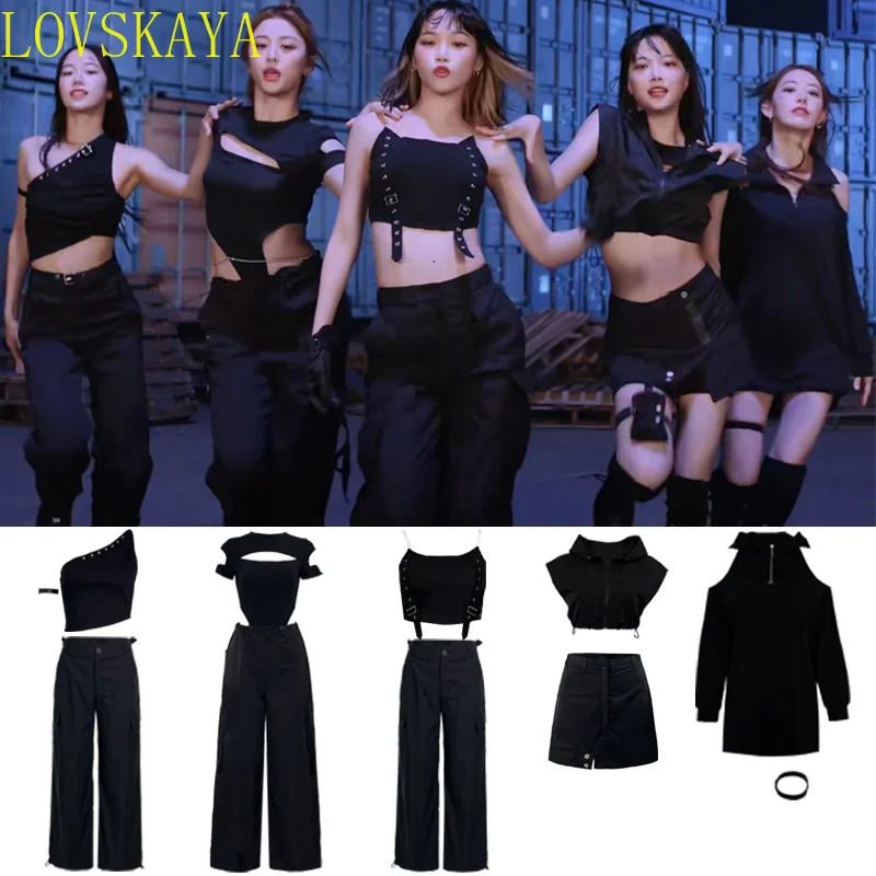 Kpop Girl Group Jazz kostiumy do tańca krótkie bluzki spodnie Hip hopowe stroje kobiet piosenkarki z klubu nocnego występ na scenie ubrania festiwalowe