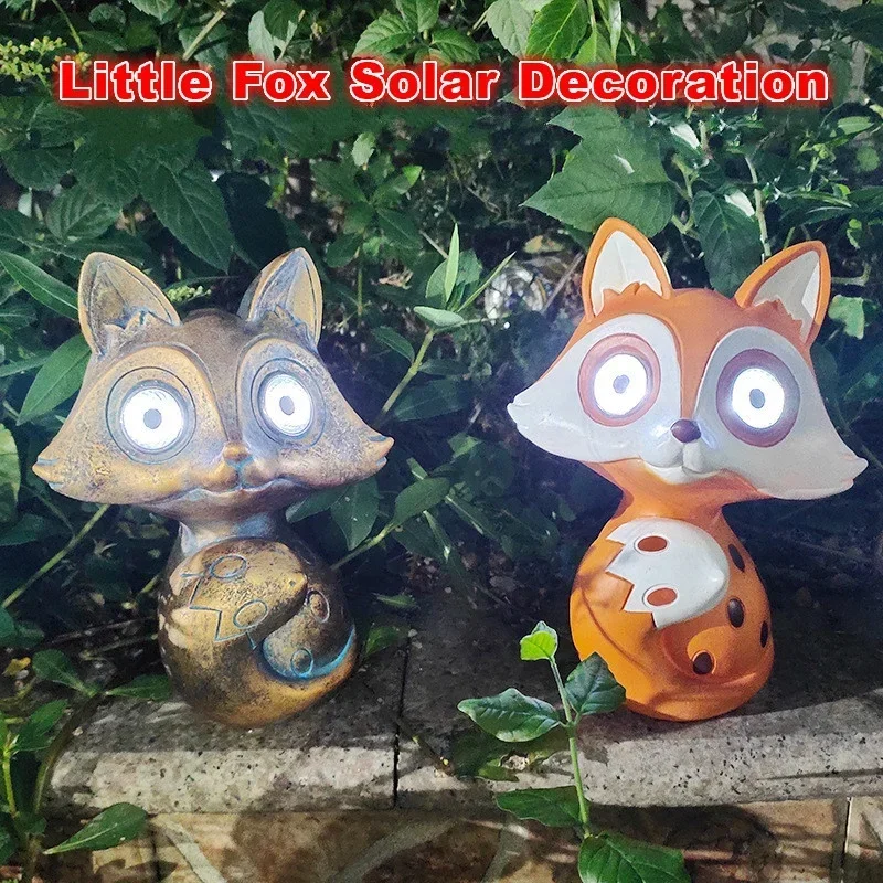 

Креативная солнечная лампа Little Fox, садовая вилла, украшение, ремесла, садовые украшения, наружное украшение