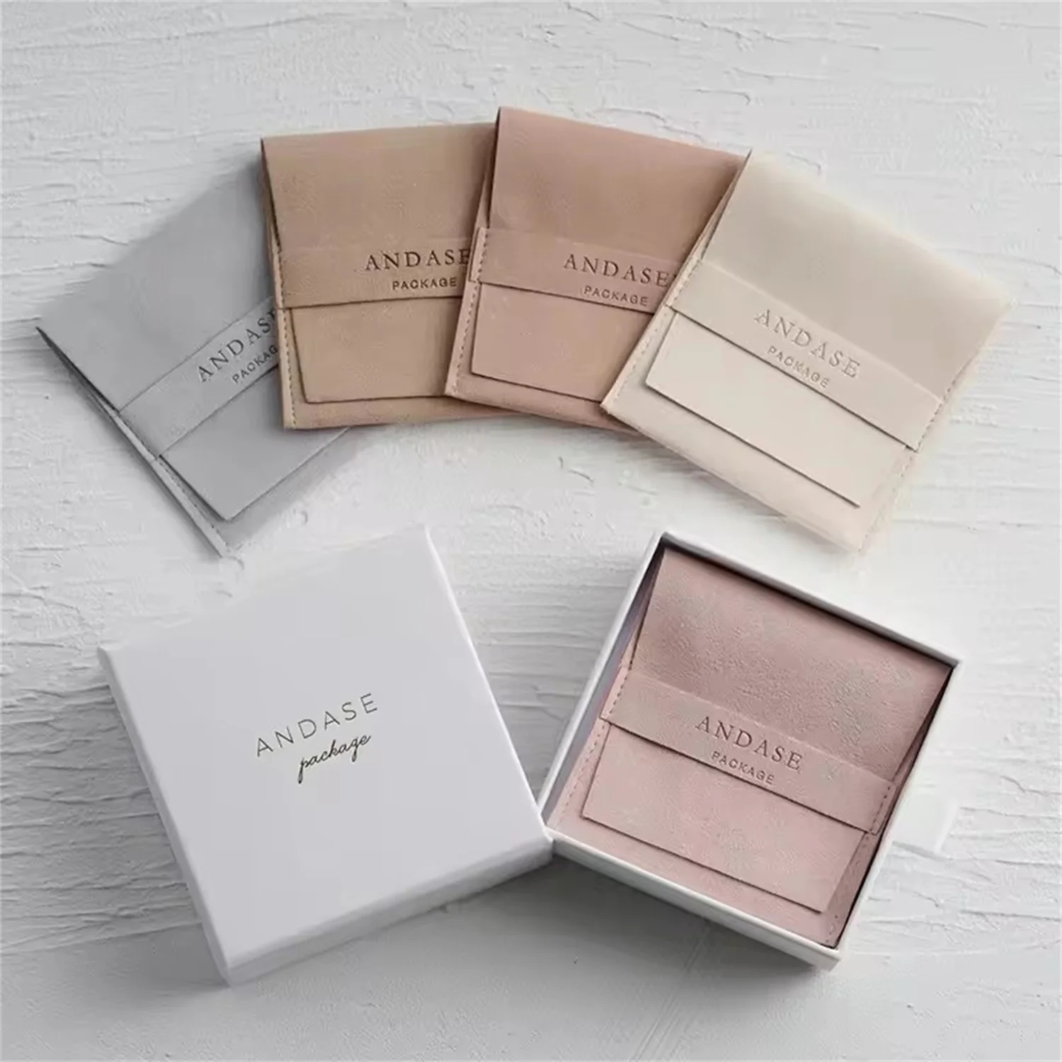 Custom Logo Wholesale 50sets/Lot beige jewelry packaging box paper jewelry boxes sliding box packaging