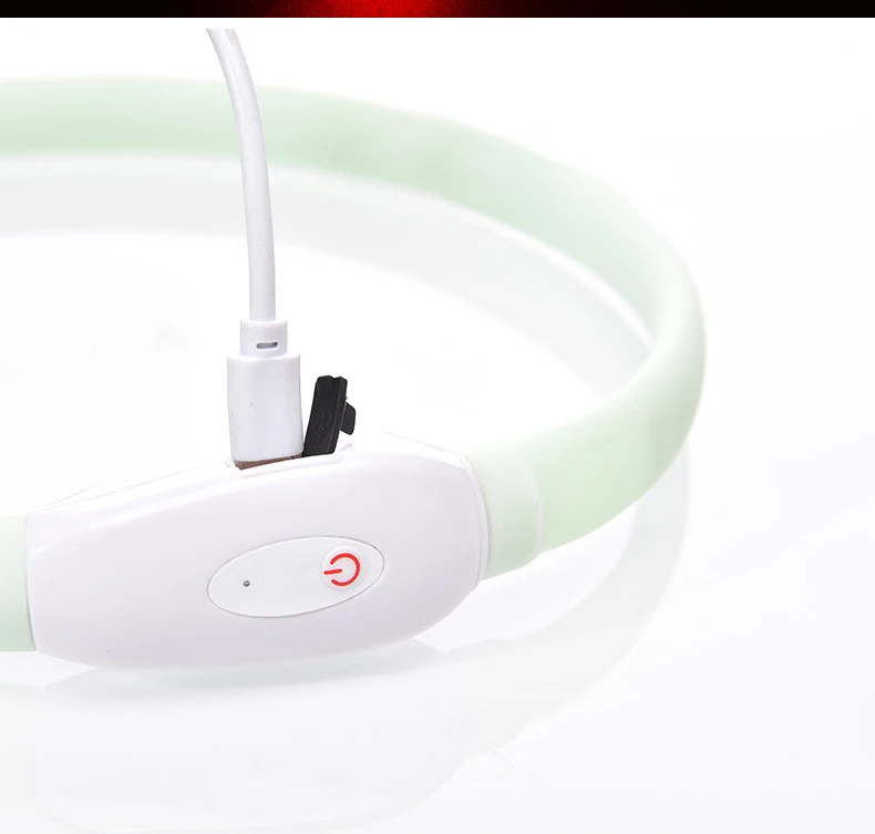 USB wiederaufladbares leuchtendes Halsband für große und kleine Hunde, LED-leuchtendes Hundehalsband, 9 Blinkmodi, verstellbares weiches Silikonhalsband – Detail 8