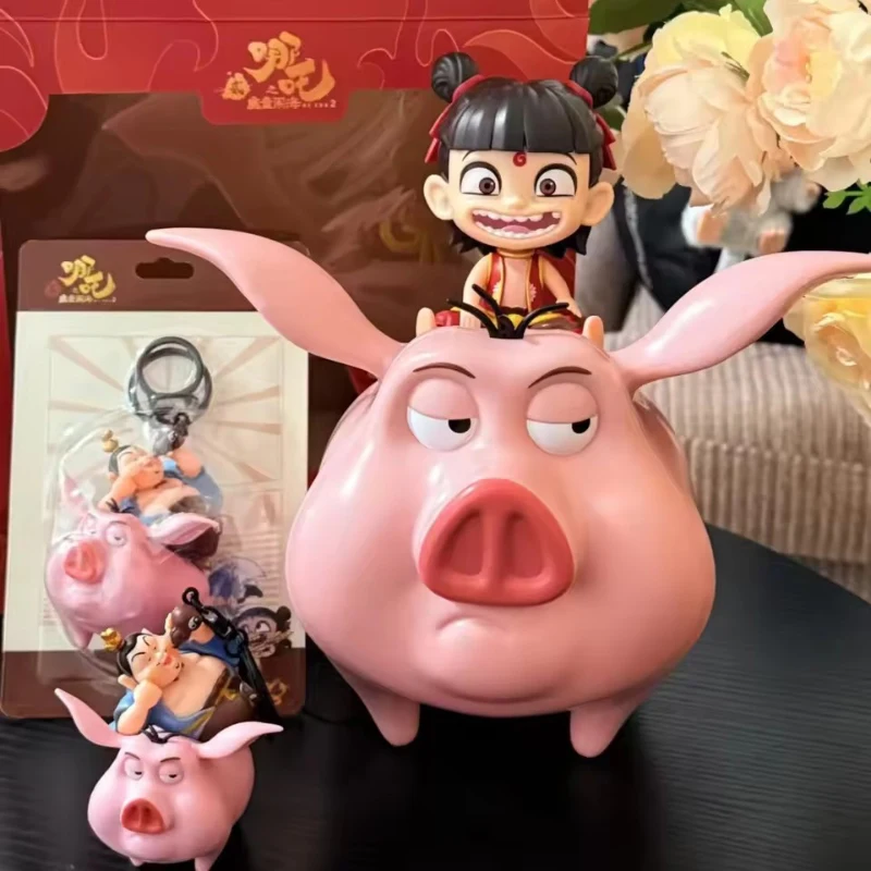 

OFFICIAL Nezha 2 Movie Cartoon Figurine 22oz Popcorn Bucket Desktop Decoration Creative Kids Piggy Bank Fans Gifts Ornament