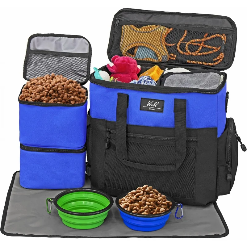 WOLT | Pet Travel Bag Kit for Dog Carrier & Travel,Pet Supplies Essentials Camping, Hiking, Weekend Away