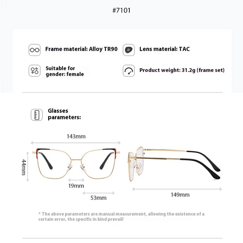 Imagen 2 del producto VCKA-gafas de sol para miopía con ojos de gato, montura grande, Clip magnético a la moda, gafas graduadas ópticas personalizadas polarizadas de 0,50 a-10