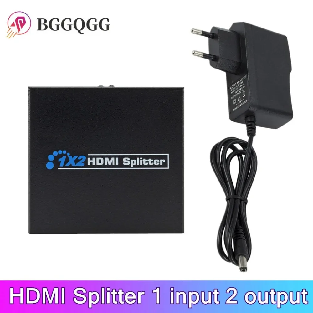 

BGGQGG HDMI-compatible Splitter Full HD 1080p Video HDMI-compatible Switch Switcher 1X2 Split 1 in 2 Out For HDTV DVD