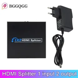 BGGQGG HDMI-compatible Splitter Full HD 1080p Video HDMI-compatible Switch Switcher 1X2 Split 1 in 2 Out For HDTV DVD