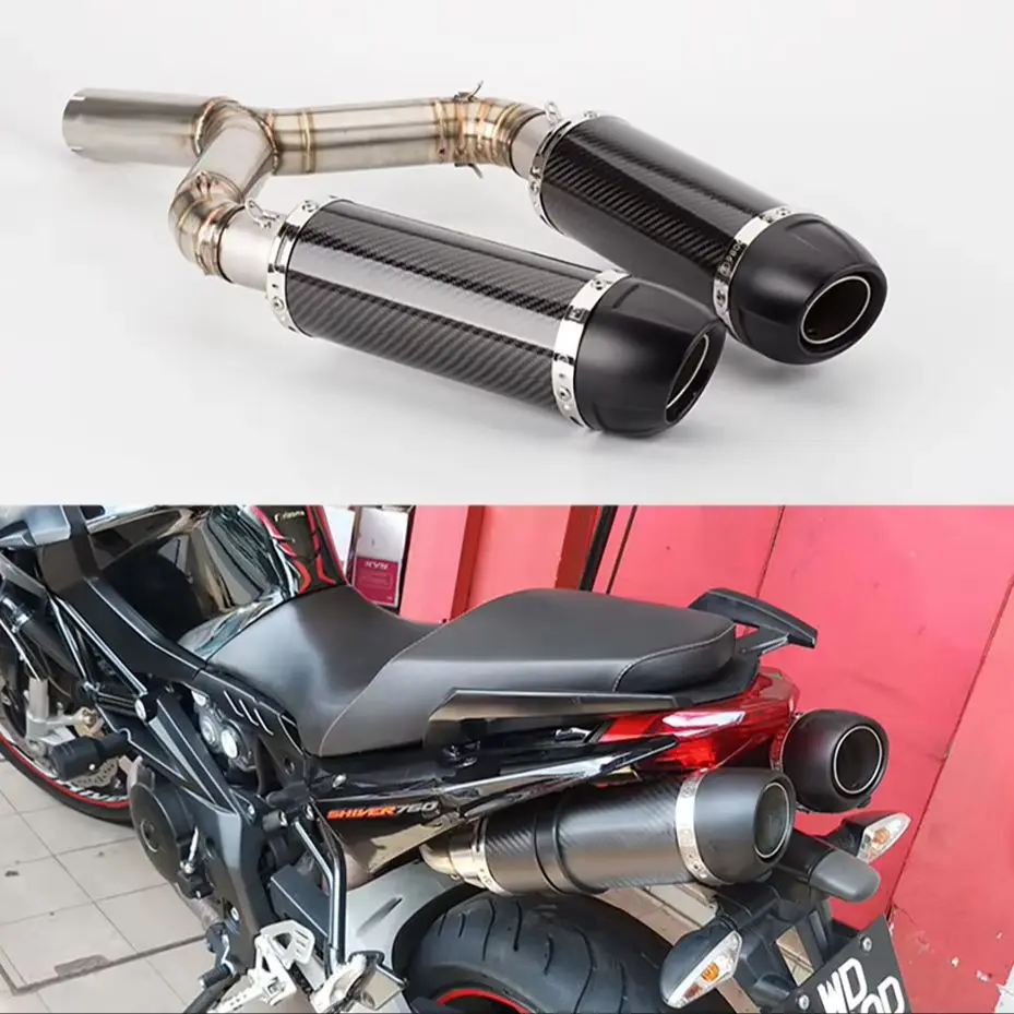 Motorrad-Auspuffschalldämpfer mit Verbindungsrohr für Aprilia SHIVER 750 / GT 2010-2016 SHIVER750 Auspuffanlage Slip-on