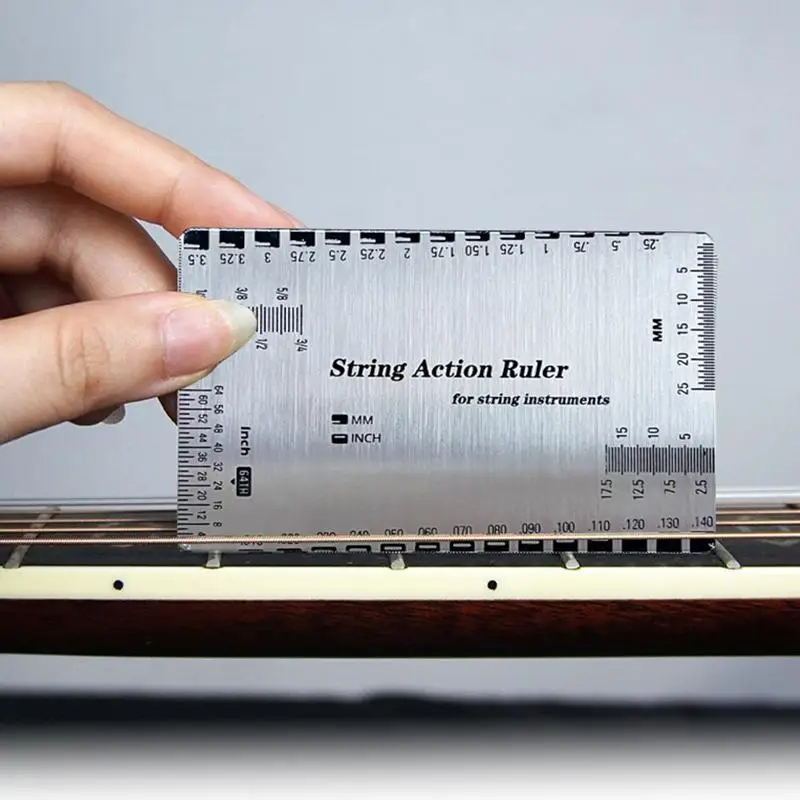 

Датчик струнного действия, измерительный инструмент для настройки гитары, многофункциональная прецизионная линейка, аксессуары для настройки басов для банджо