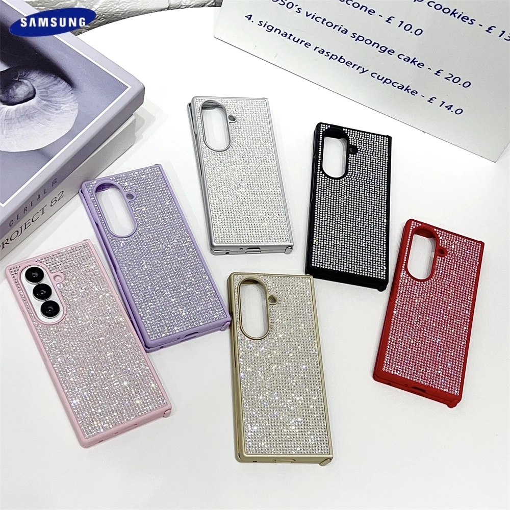 Luxury Bling Gradientเพชรเต็มรูปแบบสําหรับSamsung Galaxy Zพับ7 6 5 4 3ผู้หญิงShinny BlingกันกระแทกPCป้องกัน