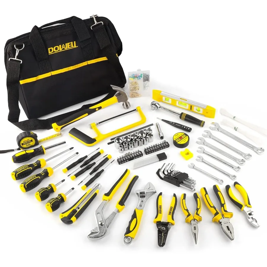 

DOWELL 229PCS Tool Sets for Men Household Hand Tool Kit Home Repairing Tool Set for Maintenance with 14Inch Storage Bag Ideal f