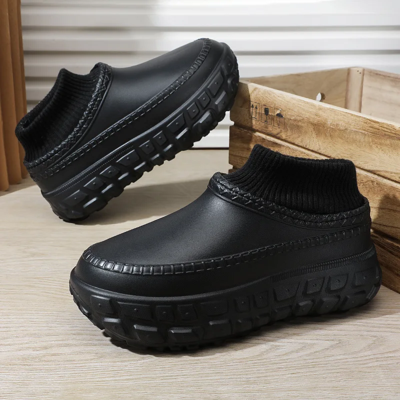 

Женские хлопковые тапочки на флисовой подкладке, уличная одежда для пар, теплые хлопковые тапочки на толстой подошве, нескользящая водонепроницаемая легкая обувь