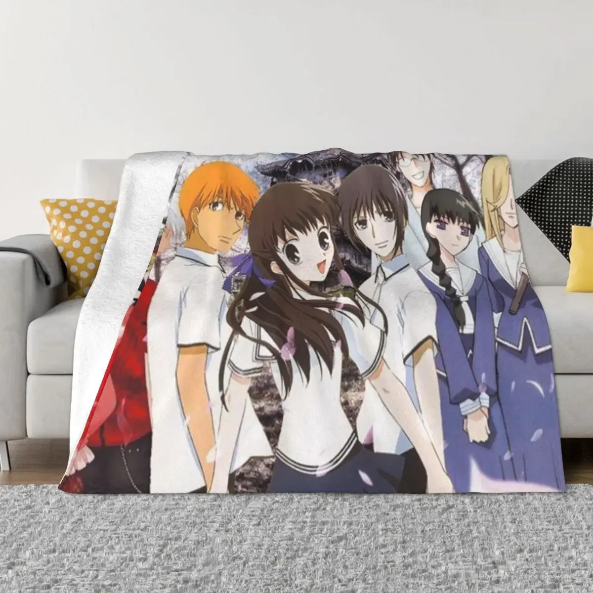 

Fruits Basket Cartoon Plaid Baby Blanket Sofa Cover Flannel Autumn/Winter Warm Babe Carpets For Bedding Outdoor Plush Thin Quilt