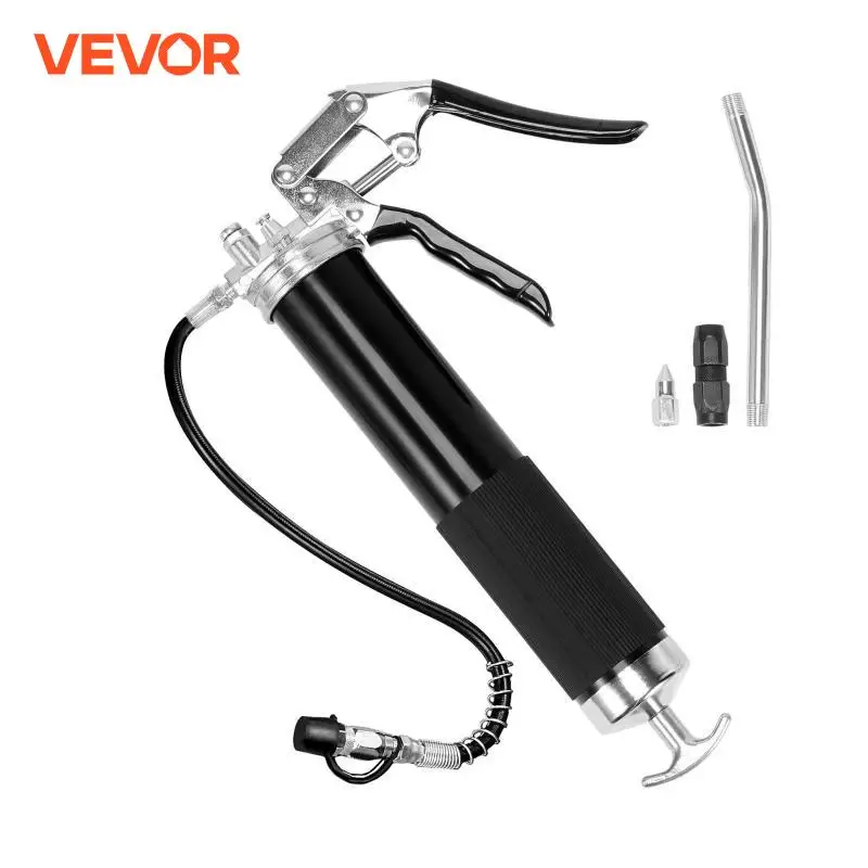 VEVOR 6000PSI Grease Gun Mini Pistol Grip Gun Set yringe for Oil And Car Lubrication SUV Trucks with Flexible Extension Hose