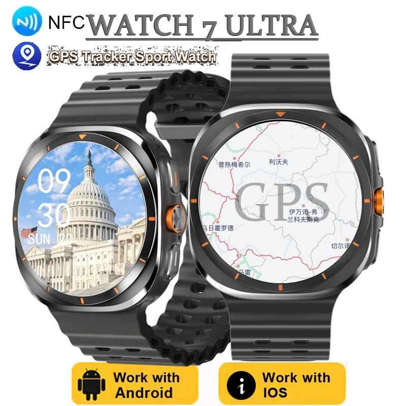 2024 New Smartwatch men Watch 7 Ultra NFC BT Call Waterproof GPS tracking Personalized Watch Face fitness tracker smart watch