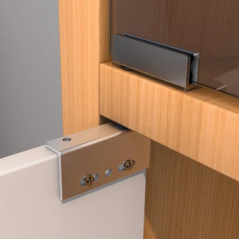 1 مجموعة سهلة التركيب مع عدم وجود حفر مفصلات الأبواب الزجاجية المصنوعة من الفولاذ المقاوم للصدأ مناسبة لحزمة زجاجية 5 ~ 6 مم مكونة من 2