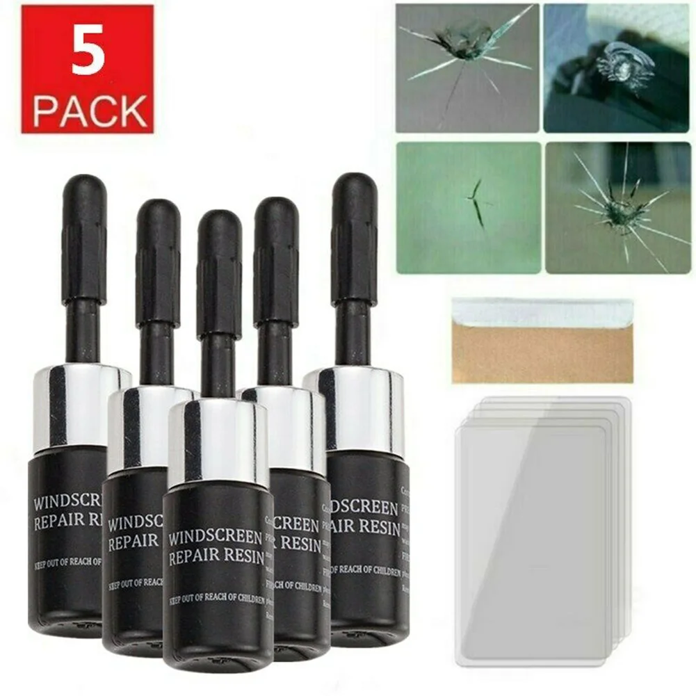 5PCS strumento di riparazione incrinato per parabrezza dell'auto riparazione automatica del vetro liquido parabrezza resina Scratch Crack Tool Kit riparazione automatica della finestra