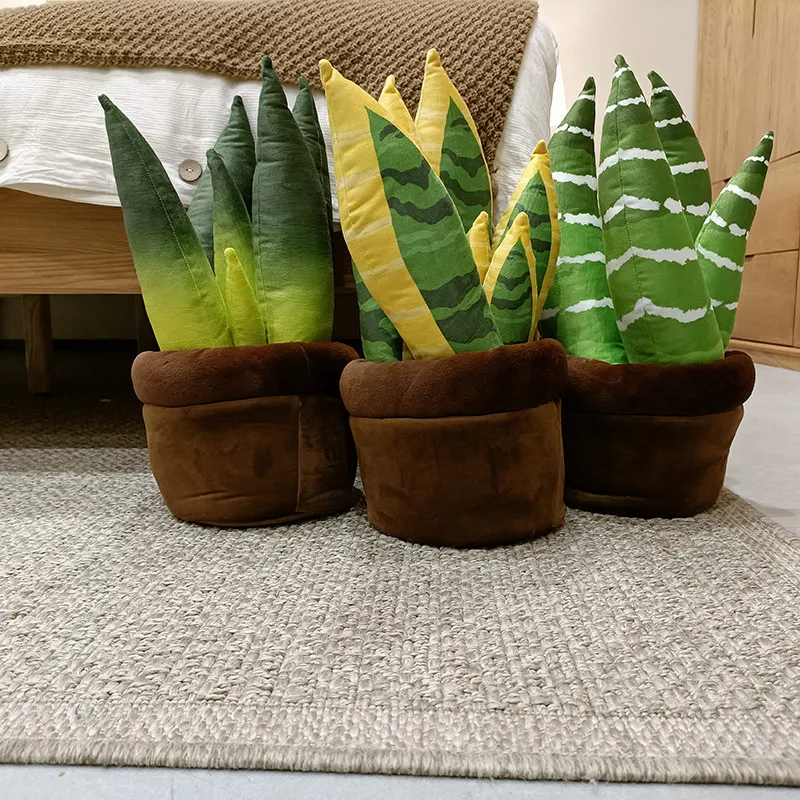 Simulation Potted Plant Plush Doll Lifelike Succulent Bamboo Flower Plush Toy Home Decoration Gift For Boys And Girls
