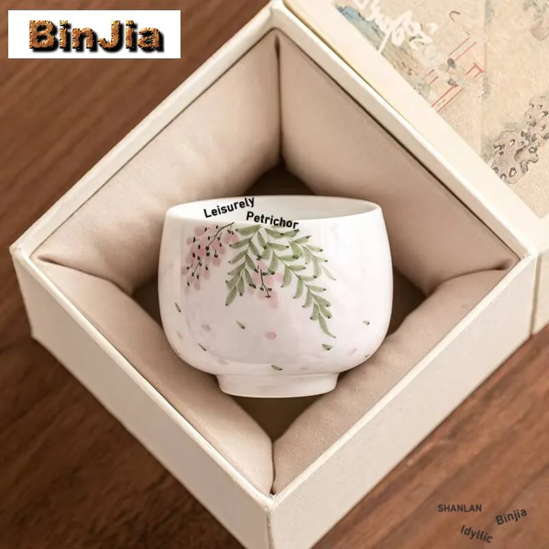 70ml Disegnato A Mano Fiore di Glicine Tazza di Tè Ciotola Personale delle Donne Meditazione Maestro Degustazione Kung Fu Teaset Drinkware Cerimonia del Tè