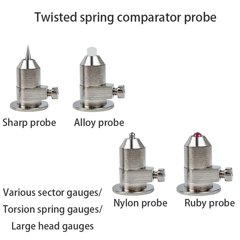 1PCS Torsion Spring Lever Micrometer Probe CNC High-Precision Ruby Steel Ball Alloy Taper Flat Point Measuring Needle