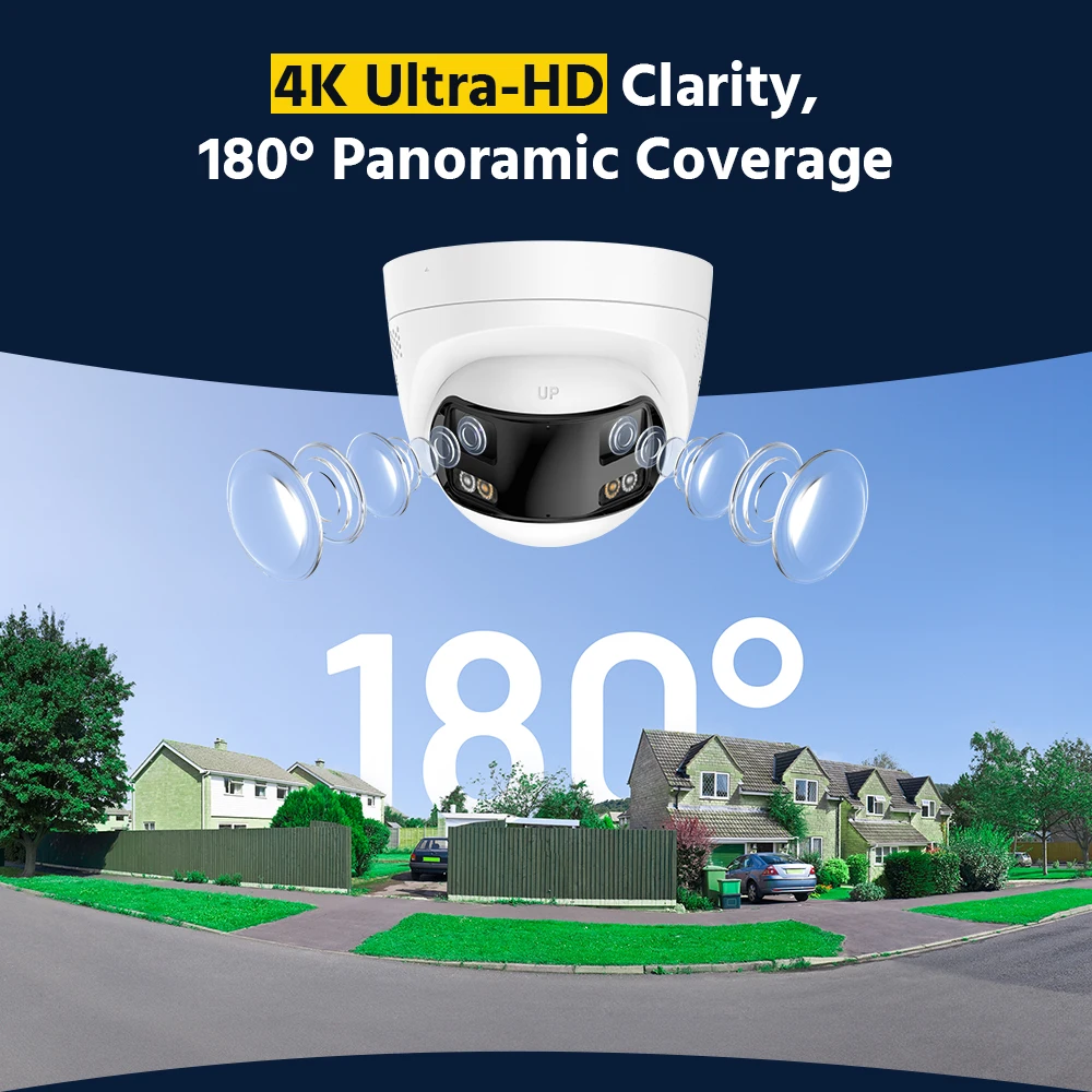 ANNKE Security Camera System 4K 8MP 180 Panoramic Dual Lens 8CH NVR CCTV Camera System Night Vision 8MP Security Camera Outdoor