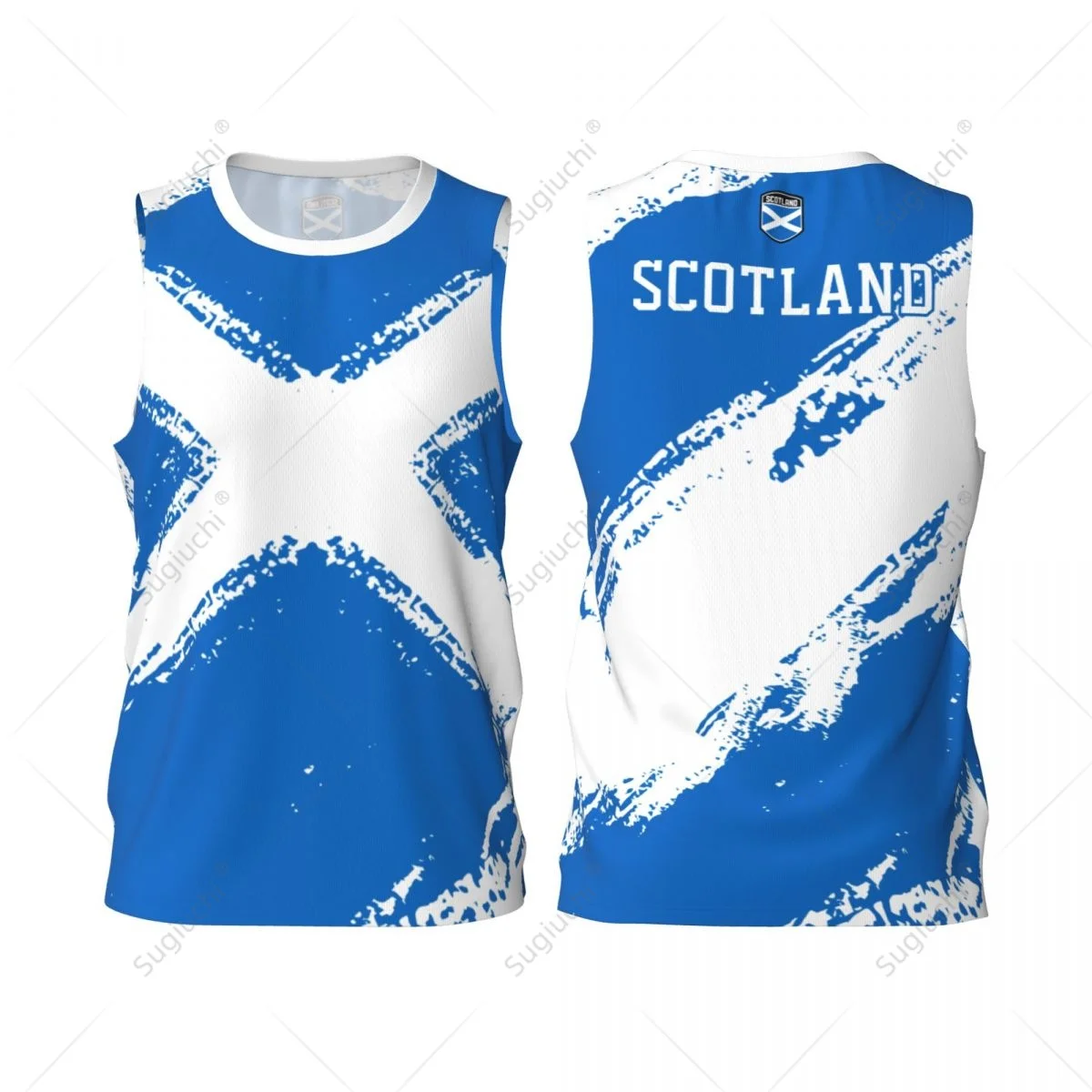Men Basketball Sports Scotland Flag Running Fitness Multifunction Sleeveless shirt Custom Name Nunber Exclusive