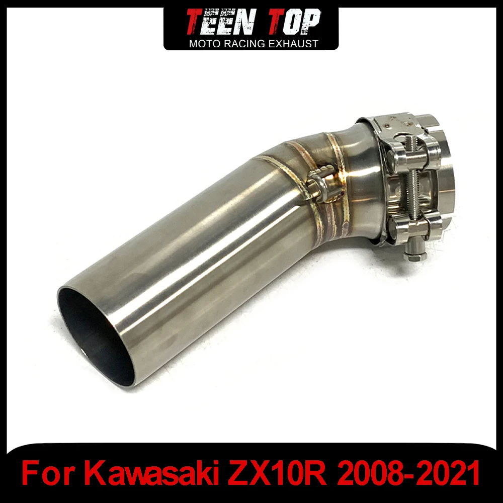 

51mm Motorcycle Exhaust Mid Connection Pipe Stainless Steel For Kawasaki ZX10R Middle Link Pipe Exhaust Tube ZX10R 2008-2021
