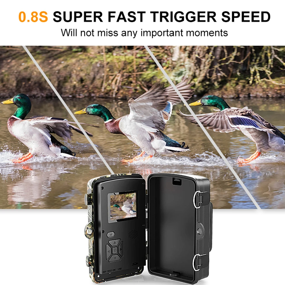

12Mp Trail Camera 1080P Infrared Night Vision Waterproof Hunting Camera 120° Motion Detection 0. Trigger Speed Ip66 Outdoor