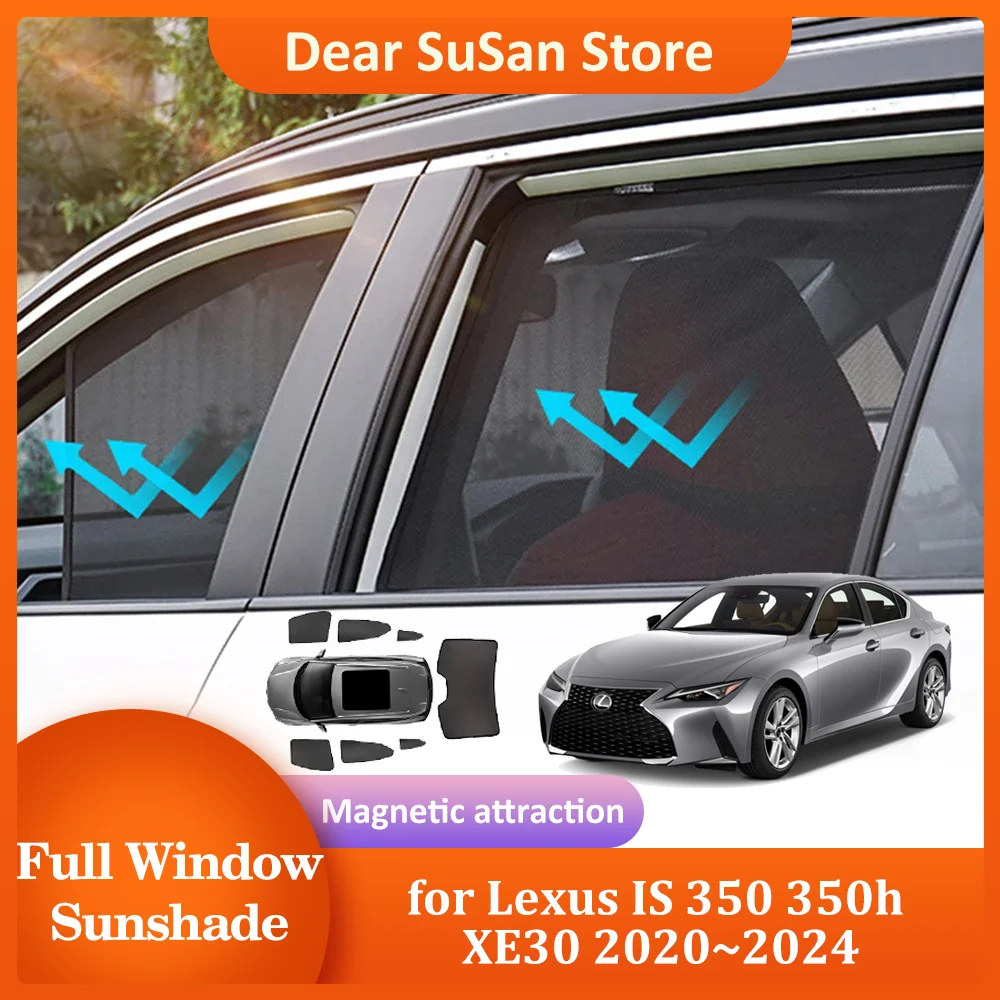 Car Magnetic Sunshade for Lexus IS 350 350h XE30 2020~2024 Roof Windshield Curtain Sun Visor Sunroof Window Cover Accessories