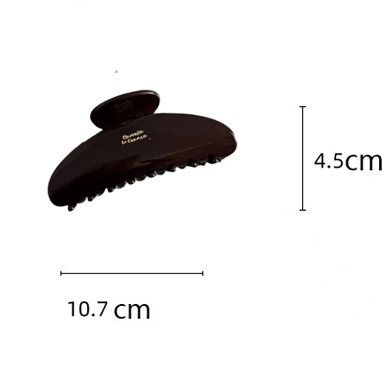 Women Senior Chocolate Color Letter Gold Label Acetate Hair Claws Hairpins Hairgrip Headwear Girls Hair Clips Hair Accessories