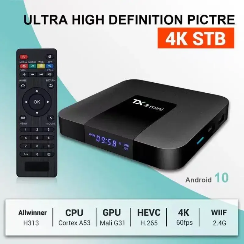 Penjualan laris kualitas stabil TX3 Mini 1G 16G dan 2G 16G Amlogic S905W Android 7.1 kotak TV Quad Core TX 3 MINI dengan layar LED STB