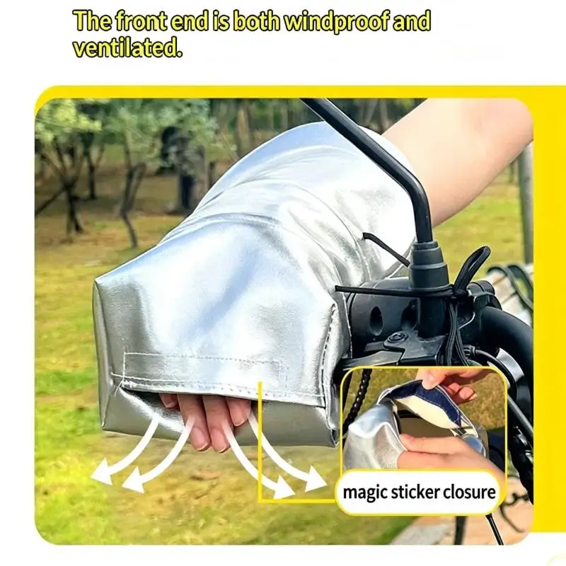 Scooter-Lenkerhandschuhe aus Premium-Silberleder, sonnenfest, wasserdicht, 3D-Unterstützung für Scooter-Touren im Freien – Detail 12
