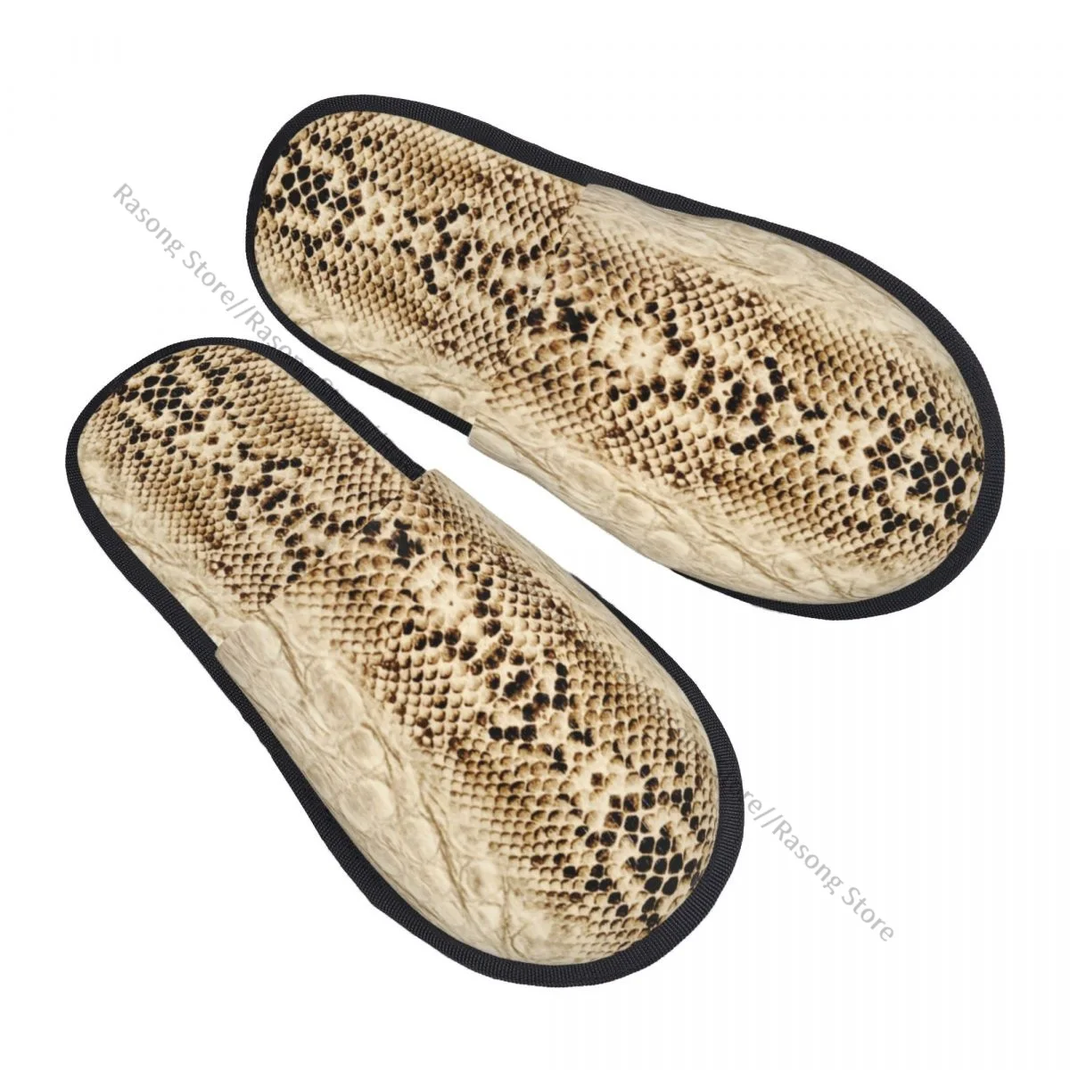 

Зимние женские и мужские нескользящие тапочки на плоской подошве, домашняя меховая мягкая теплая обувь из змеиной кожи