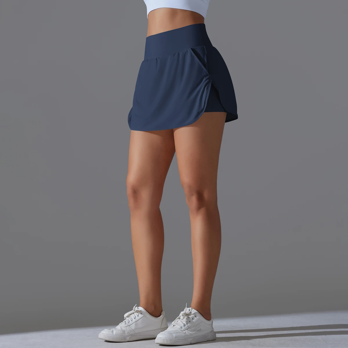 Outdoor Sport Yoga Rock Badminton Tennis Rock Hohe Taille Atmungsaktive Schweiß Rock Aktive Athletische Yoga Fitness Rock Kurz – Detail 9