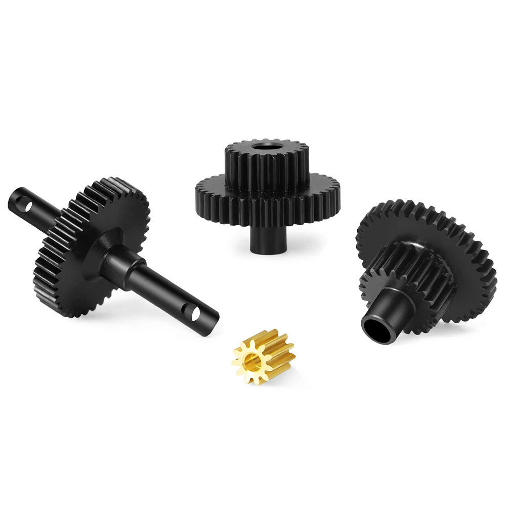 AXSPEED Metal Transmission Gear Pinion Set High Low Range 16.6:1/9.7:1/40.3:1 for 1/18 RC Crawler TRX4M Bronco Defender Parts