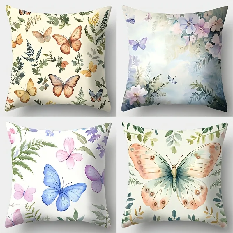 Graceful Butterfly - adorned PillowcasesLiving room sofa cushion cover, soft and comfortable, bedroom room decoration
