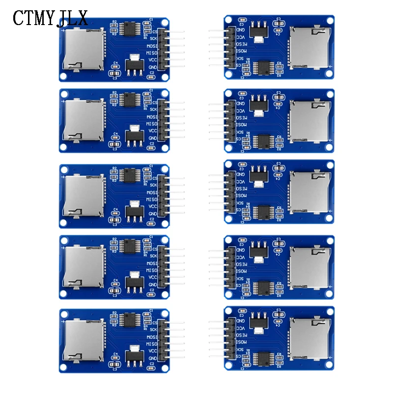 10pcs DIY Micro SD Storage Expansion Board Mini Micro SD TF Card Memory Shield Module With Pins for Arduino DIY Electronic