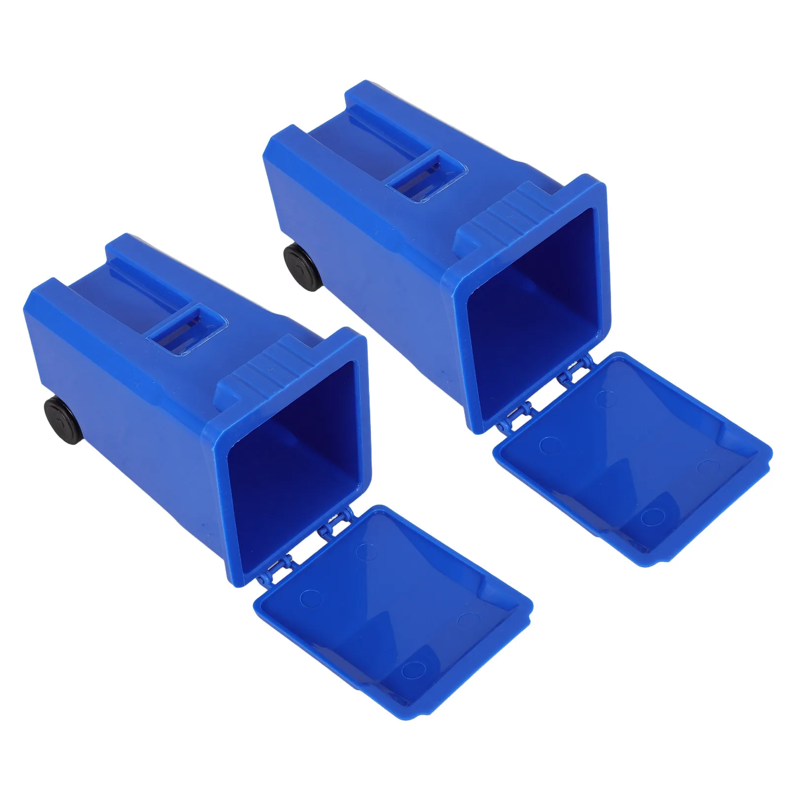 2Pcs Mini Desk Trash Can Compact Desktop Garbage Bin Covered Plastic Wastebasket Pen Holder Blue Desktop Waste Can