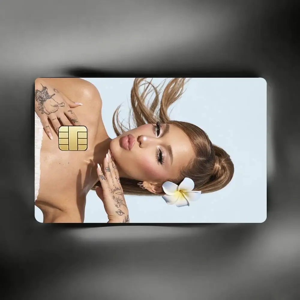 A-Ariana G-Grande America Singer Credit Card Skin Stickers For VISA Bank Bus Metro Access Card Protective Film Cover Sticker