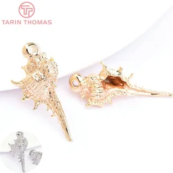 Pendentifs en laiton couleur or 24K, 6 pièces, 14x30MM, pour la fabrication de bijoux, accessoires, vente en gros, 6624
