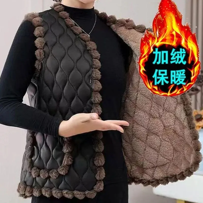 Female Large Size 5XL Waistcoat Coat Middle Aged Mother Sleeveless Jacket Ladies Patchwork Vest Outwear