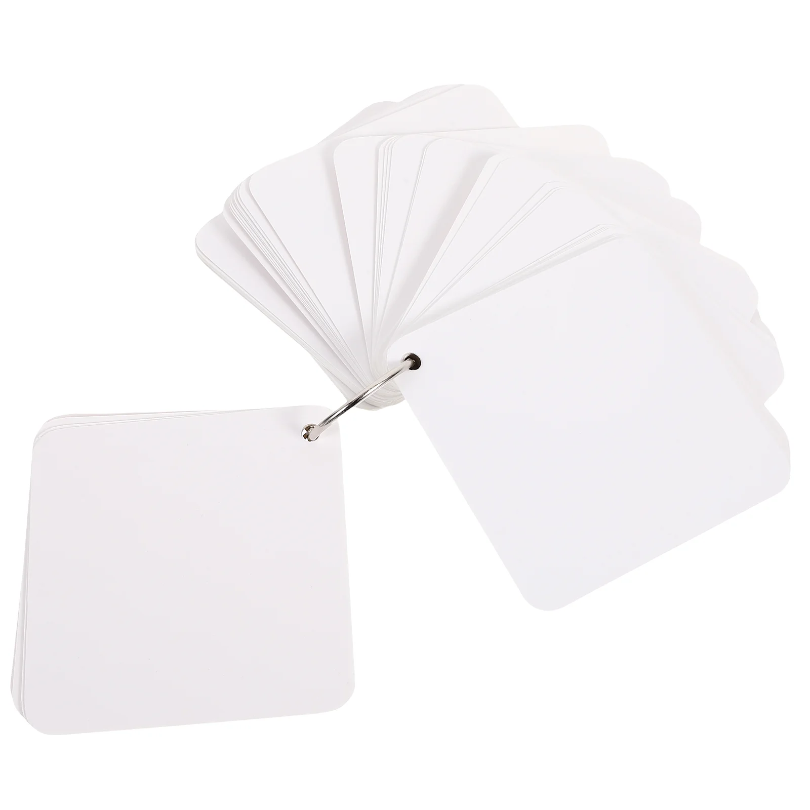 Blank Card Affirmation Cards Flash for Studying Index With Ring Rings Metal Binder Pre Hole Punched Word