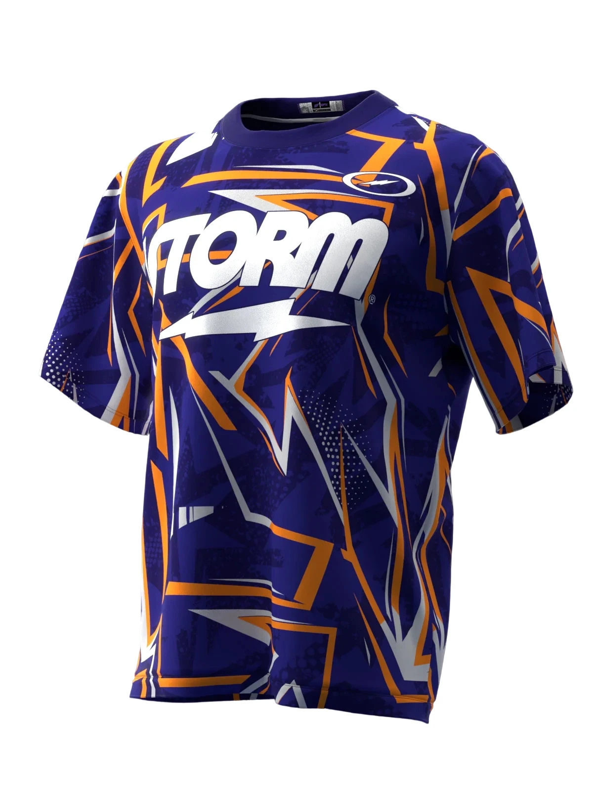 Geometric Edge Lightning Art Bowling Jersey Short Sleeve, Quick Dry Breathable for Fan Meetup and Sports Theme Gathering